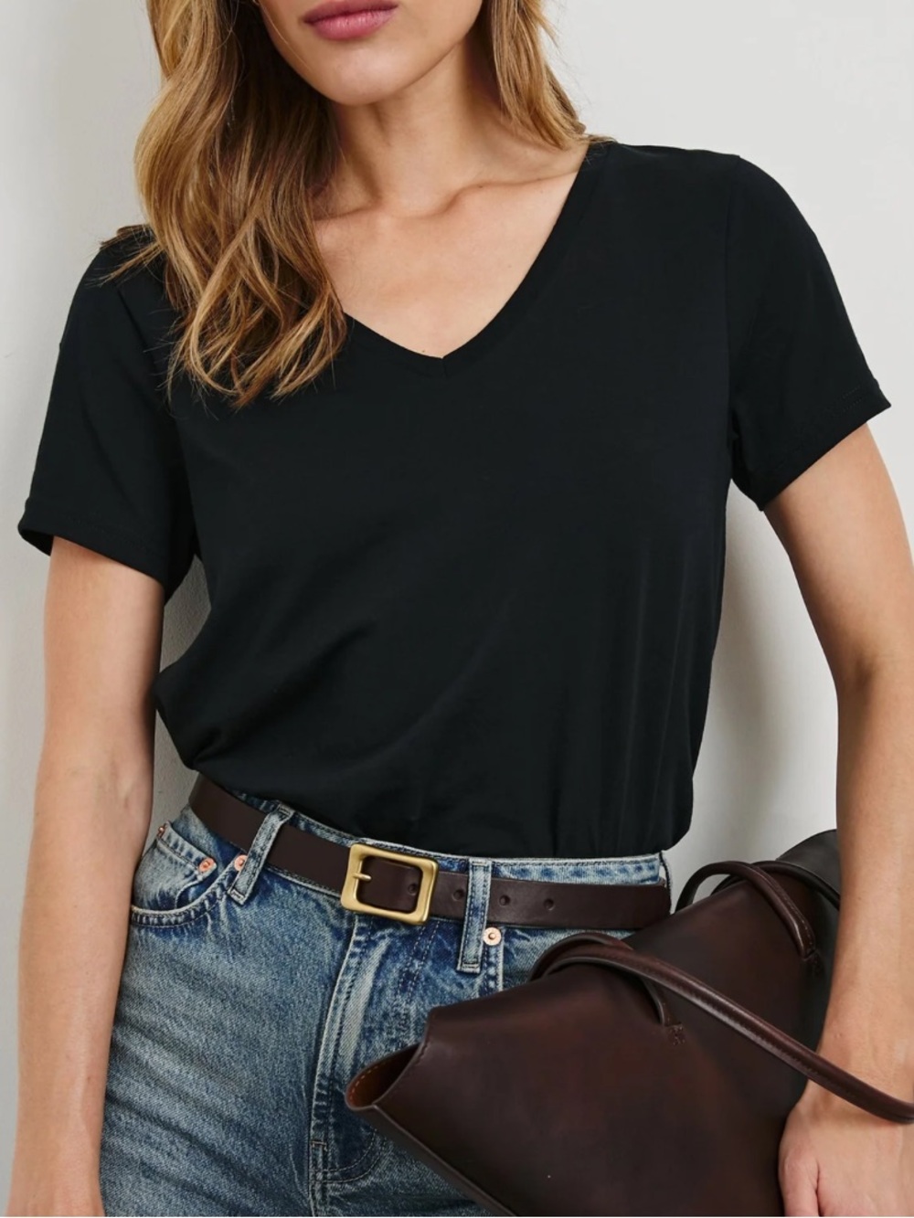 Rails Classic Black V Neck T-Shirt | Size Small
